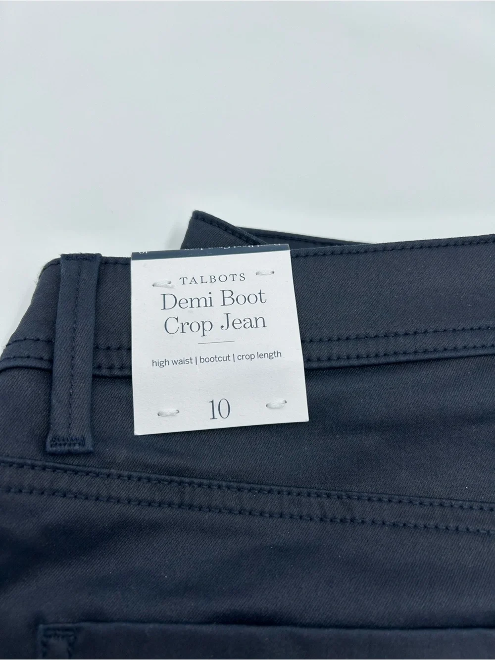 Talbots Women’s Dk Blue Demi Boot Crop Jean 10 NWT